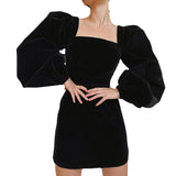 Long Sleeve Velvet Dress