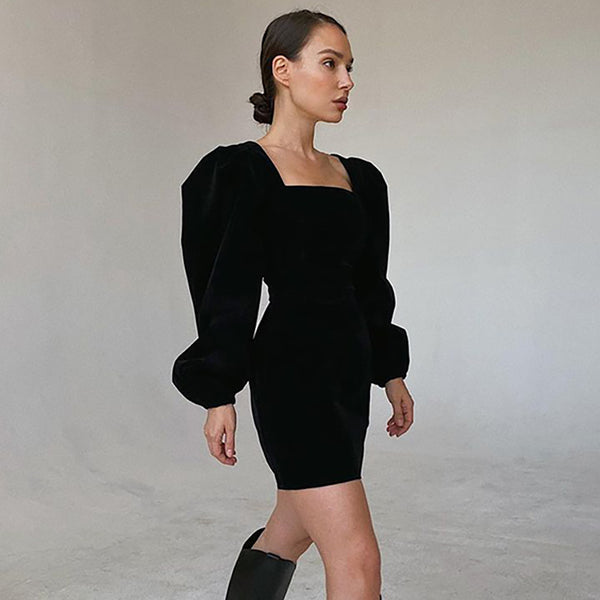 Long Sleeve Velvet Dress