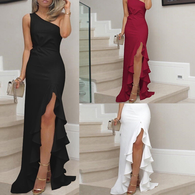 Slit Ruffled Dress